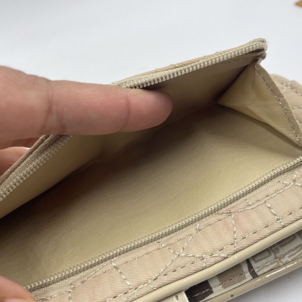 Vera Bradley tan khaki CAFE WALLET fold w/ coin - Picture 6 of 15